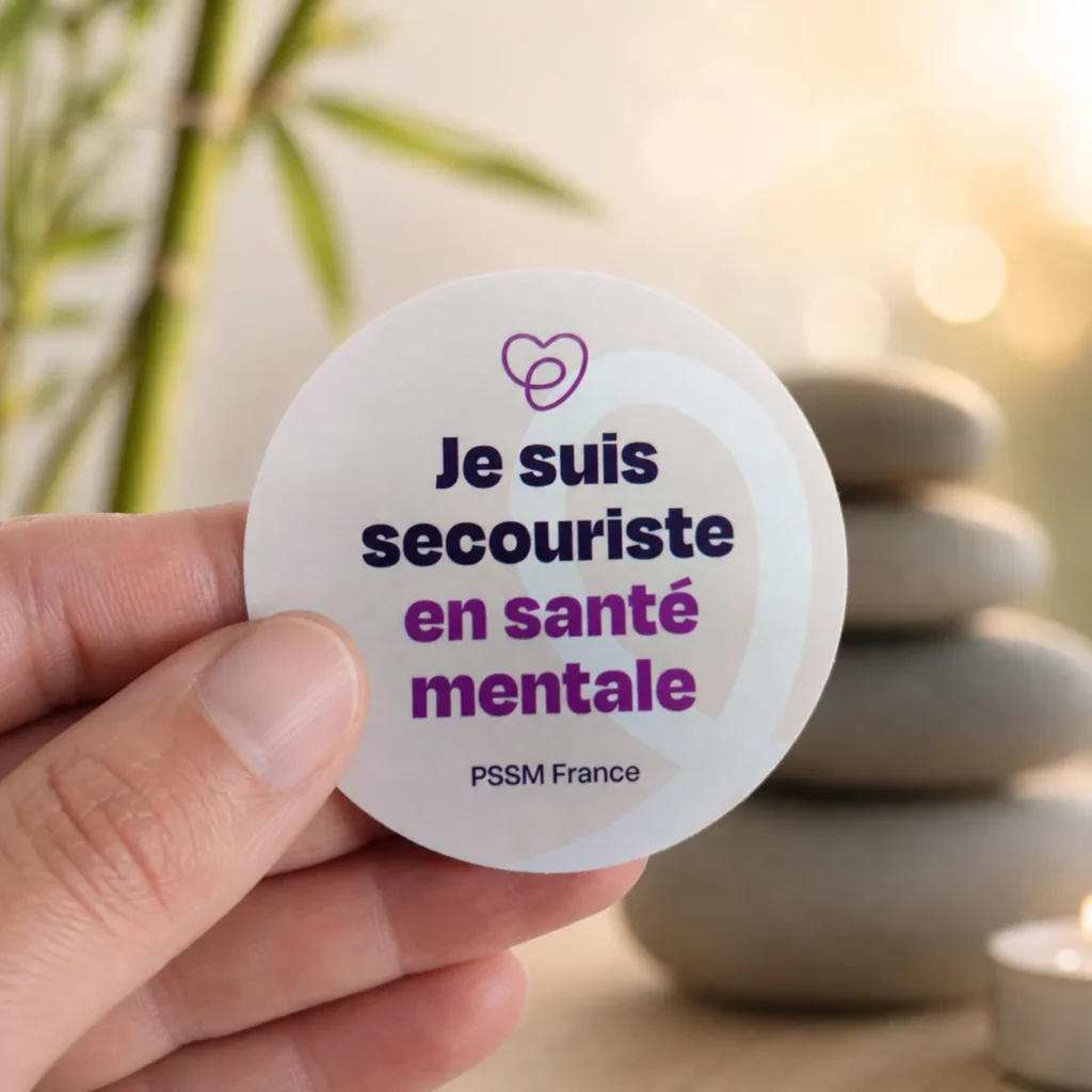Badge Je suis secouriste en santé mentale